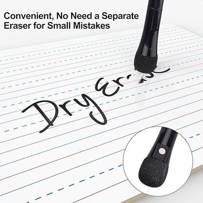 Magnetic Dry Erase Markers - Fine Tip, Black Color, 12 Pack, Low Odor Whiteboard Markers for Kids & School, Work On White board & Calendar, Refrigerator