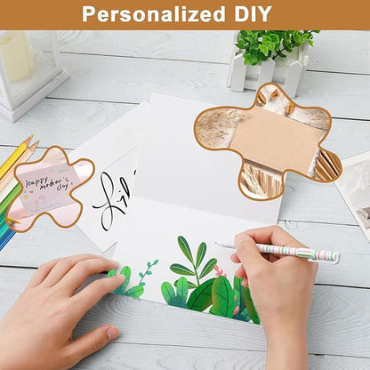 100 Packs White Blank Note Cards and Envelopes 4.25 x 5.5 Heavyweight Folded Cardstock and A2 Envelopes Printable Self Seal for Greeting Cards, Wedding Invitations, Thank You Cards, Party