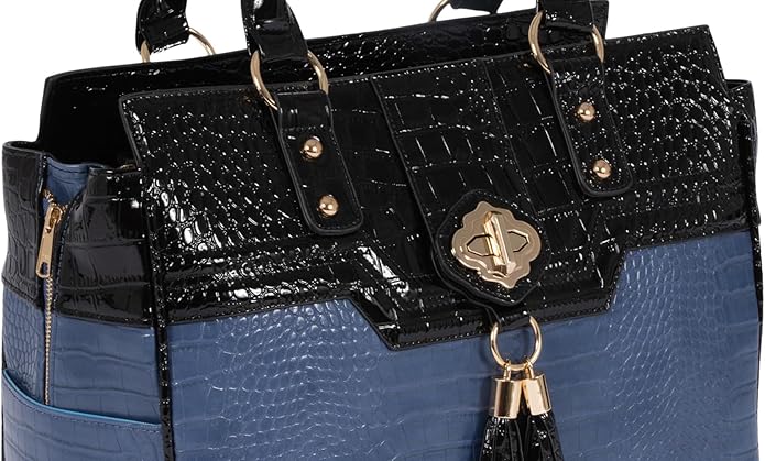 JKM and Company Alligator Compatible With Computer iPad, Laptop Tablet Rolling Tote Bag Briefcase Carryall Bag