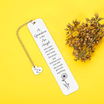 Mother's Day Gift for Grandma Bookmark Gift for Grandmother from Grandaughter Grandson Birthday Gifts for Grandma Nana Grammy Grandmother Gift from Teens Kid Christmas Valentines Gifts Ideas