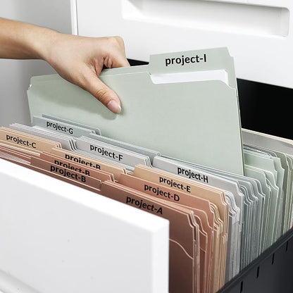 SUNEE File Folders with Fasteners, Manila Folders Letter Size, 2 Reinforced Fasteners, 1/3-Cut Tab, Pastel Color, 50 Pack, Keep Organized for Your Office Documents School Files