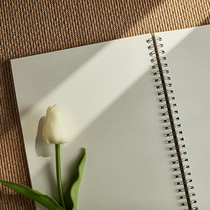 2 Pack B5 Spiral Bullet Dotted Journal with 120gsm Thick Paper, Dot Grid Spiral Notebook with Plastic Hardcover and Elastic Band Closure, 80 Sheets Per Pack 7.3X 10 inches