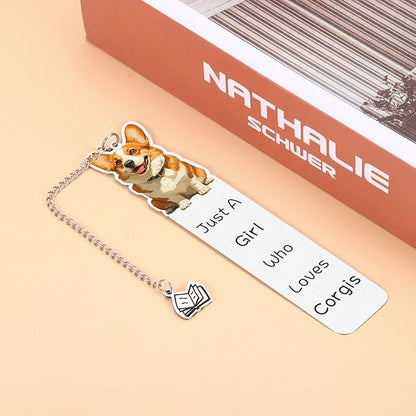 Cute Corgi Gifts for Corgi Lovers Dog Bookmarks for Reading Women Dog Lovers Book Lover Gifts Just a Girl Who Loves Dogs Christmas Stocking Stuffers Gifts for Corgi Mom Owner Dog Themed Gifts
