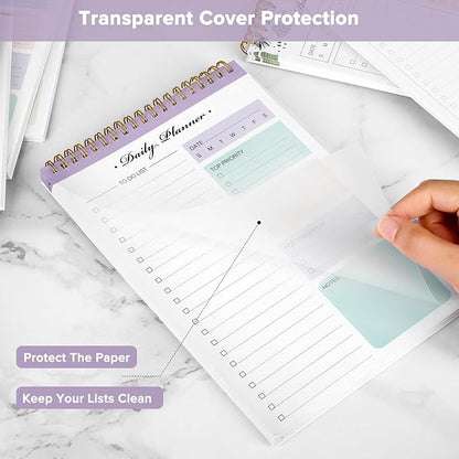 To Do List Notepad, To Do List Notebook for Work with 52 Undated Sheets, 6.7"×10.1", Daily To Do List Planner, Checklist Organizer Notebook for Office, Home and School- Purple