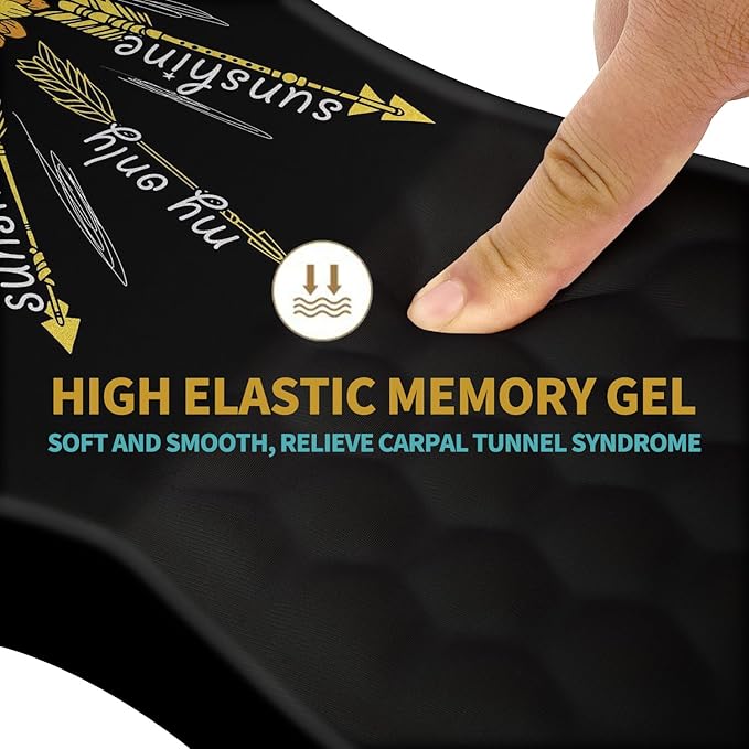 Hokafenle Ergonomic Mouse Pad Wrist Support with Massage Design, Wrist Rest Pain Relief Mousepad with Memory Foam&Non-Slip PU Base, Mouse Pads for Wireless Mouse & Desk (12x8 inch,Inspirational)