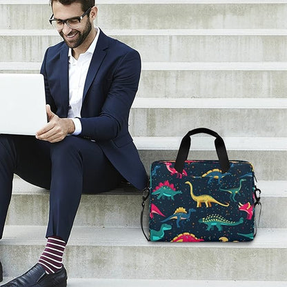 ALAZA Cute Dinosaurs Laptop Messenger Bag Case Sleeve Briefcase for Men Women, Multicolor