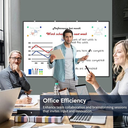 Large Whiteboard, Double Magnetic White Board for Wall, Dry Erase Whiteboard with Calendar for Office Home & School (Black, 72x48 inch)