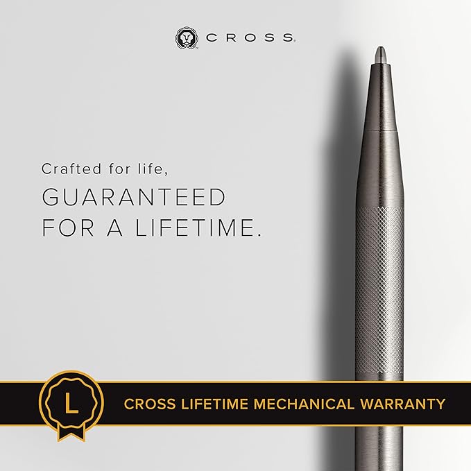 Cross Classic Century Refillable Ballpoint Pen, Medium Ballpen, Includes Premium Gift Box - Titanium Grey Micro-Knurl