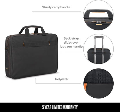Solo New York Focus 17.3 Inch Laptop Briefcase, Black