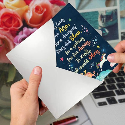 NobleWorks - Funny Happy Birthday Card with Envelope - Colorful Humor Card, Greeting Note - Long Ago and Far Away C6894BDG