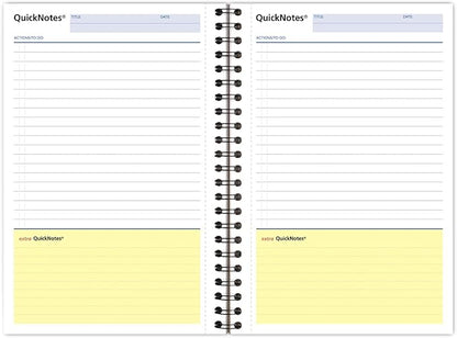 Cambridge Notebook, Business Notebook, 4-7/8" x 8", 80 Sheets, Legal Ruled, QuickNotes Notebook, Flexible Cover, Wirebound, Gray (06096)