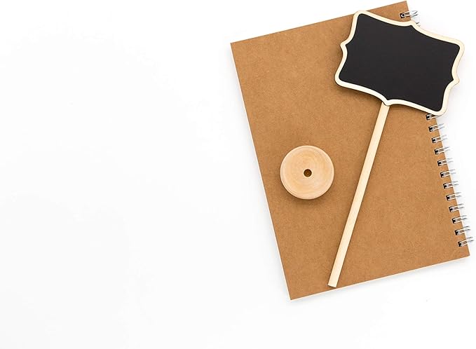 15 Pack Wood Mini Chalkboard Signs (Water-Based Chalk and Replacement Stickers Are Included) Small Rectangle Chalkboards Blackboard for Weddings, Message Board Signs and Special Event Decorations