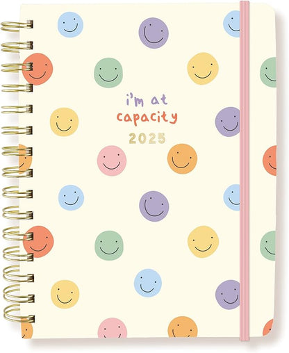 18 Month Hardbound Spiral Planner by Graphique, Jul. 2024 – Dec. 2025 Calendar, Weekly and Monthly Spreads, Page Tabs, Reminder Stickers, 6” x 8”