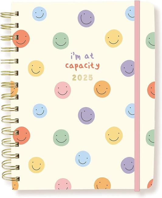 18 Month Hardbound Spiral Planner by Graphique, Jul. 2024 – Dec. 2025 Calendar, Weekly and Monthly Spreads, Page Tabs, Reminder Stickers, 6” x 8”