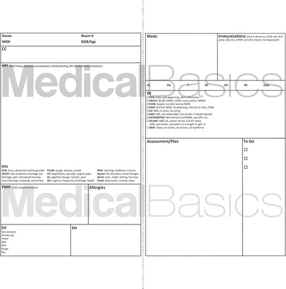 Pediatrics H&P Notebook Medical History and Physical notebook, 100 medical templates with perforations