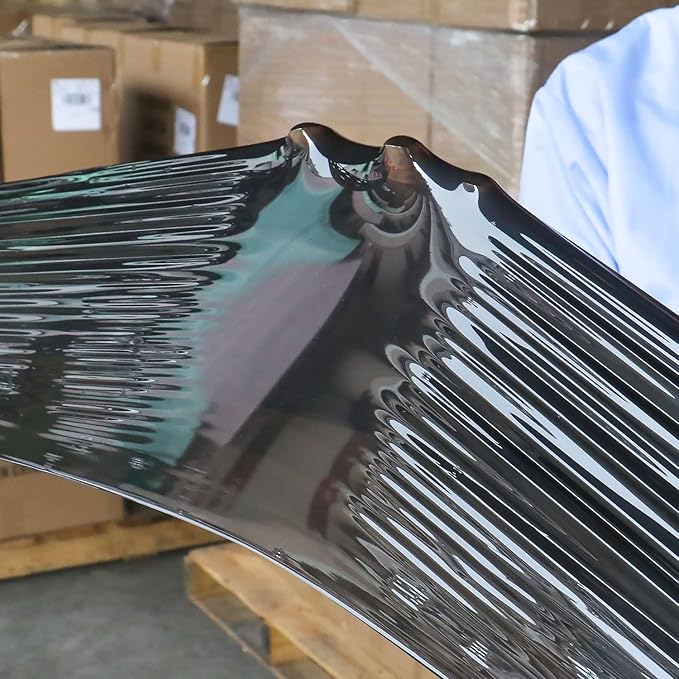 BOMEI PACK Black Stretch Wrap Industrial Strength with Plastic Handle 18" x 1000 Feet 80 Gauge 4 Pack, Black Shrink Wrap, Self-Adhering Black Plastic Wrap for Shipping, Moving