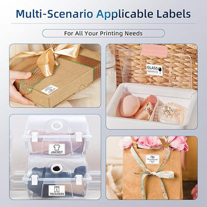 Phomemo Multi-Purpose Self-Adhesive Label for M120/M110/M220/M221/M150/M250 Label Maker,1.57'' x 1.18'' (40x30mm), 230Labels/Roll, for Barcode/Mailing/Logo/Address/Business/Home Tag, Black on White