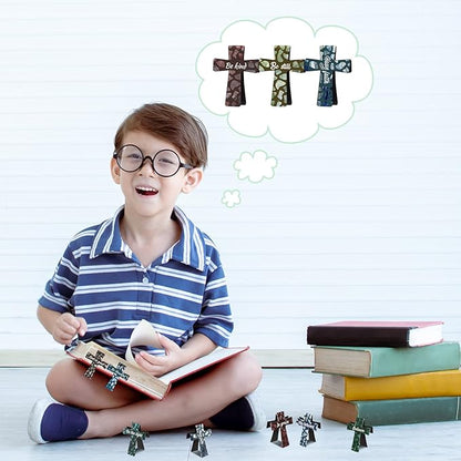 48 Pcs Magnetic Bookmarks Christmas Bible Gift Christian Scripture Inspirational Book Marks Bible Verse Cross Bookmark Magnetic Page Clips for Women Men School Reading Gifts(Marble Style)