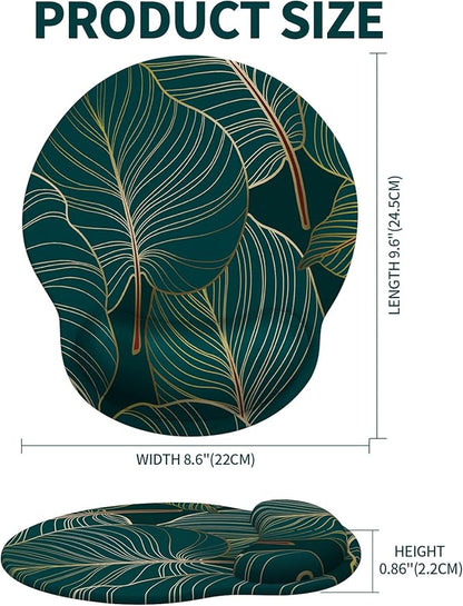 eulps Mouse Pad with Wrist Rest, Comfortable Computer Mousepad with Gel Wrist Support Smooth Surface and Non-Slip PU Base for Pain Relief, Laptop, Office & Home (Tropical Plants)