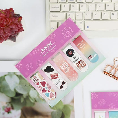 10Pcs Magnetic Bookmarks T-S Colorful Bookmarks Page Markers for Fans Readers, Women, Book Lovers, Students Teachers, Funny Office Supplies Stationery Gifts Used in Office, School, Home (Red & Green)