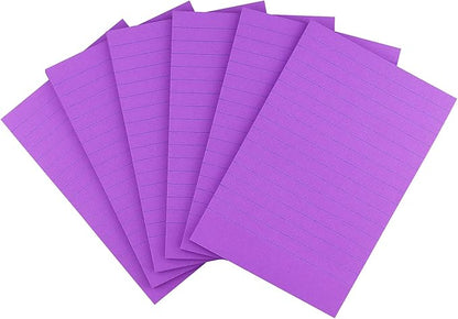 Early Buy 6 Pads Lined Sticky Notes with Lines 4x6 Self-Stick Notes Bright Color Sticky Notes, 45 Sheets/Pad (Purple)