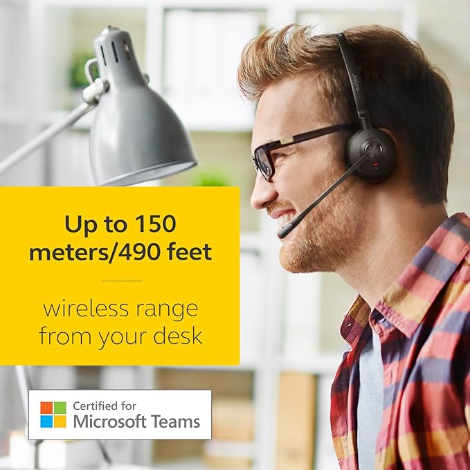 Jabra Engage 65 SE (Second Edition) Wireless Headset, Single-Ear – Telephone Headset with Industry-Leading Wireless Performance, Advanced Noise-Cancelling Microphone, All Day Battery Life - Black