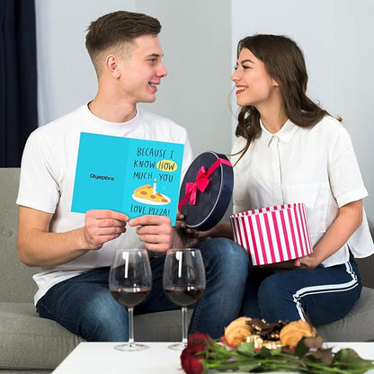 Funny Birthday Card for Pizza Lover, Birthday Greeting Card for Husband Boyfriend Friend, Because I Know How Much You Love Pizza Card