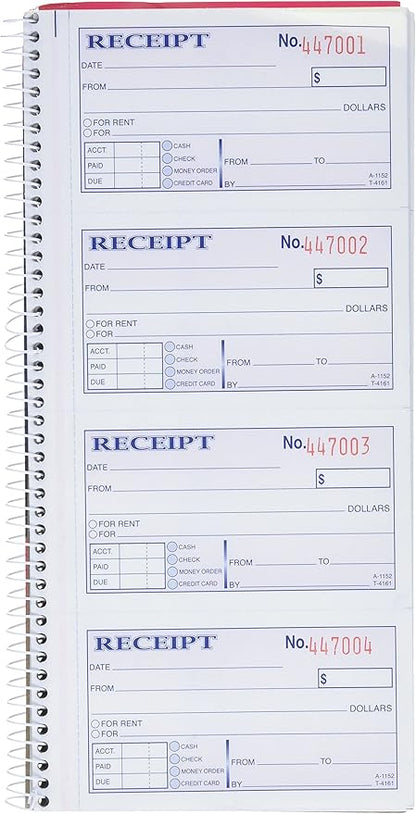 Adams Write 'N Stick Message Pad, 2-Part, Carbonless, Blue, 5-1/4" x 11", 200 Sets per Book (SC1153WS) &Mo ney and Rent Receipt Book, 2-Part Carbonless, 5-1/4" x 11", Spiral Bound