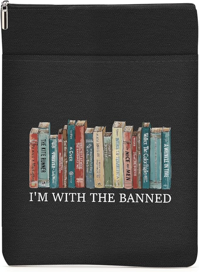 Book Themed Gifts Funny Waterproof Book Sleeve Book Pouch Book Themed Gifts for Women Best Friend Coworkers Book Covers for Paperbacks Book Accessories Book Protector with Zipper and Front Pocket