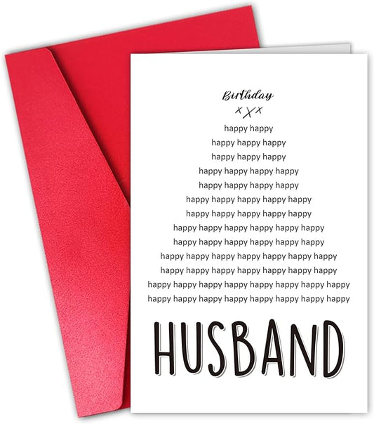 Happy Birthday Card for Husband Men, Romantic Heart Husband B-Day Card from Wife Woman, Special Birthday Gift