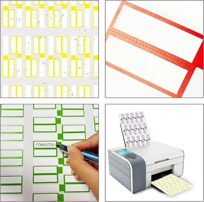 300 PCS Cable Labels,10 Colors Waterproof Cable Tags Wire Labels for Cable Management,Color Border Cord Labels Can Write On,Self Adhesive Wire Labels