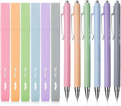 Mr. Pen- Aesthetic Highlighters and Pens No Bleed, 12 Pack, Assorted Colors Bible Highlighters No Bleed, Black Ink Bible Pens, No Bleed Highlighters for Bibles, Bible Pens No Bleed Through