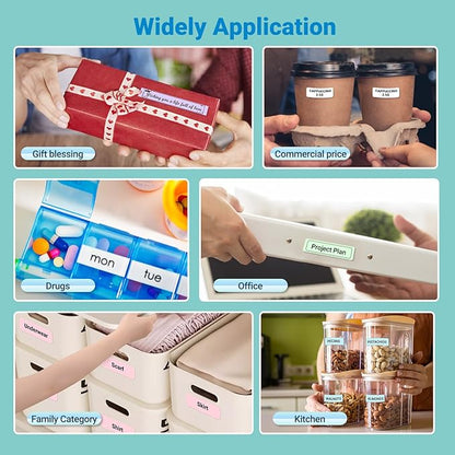 ORGBRO X1 Label Maker Tape, Genuine Thermal Label Print Paper 0.47"×1.57"(12×40mm), Standard Laminated Office Labeling Tape Replacement, 160 Tapes/Roll, 3-Roll, White