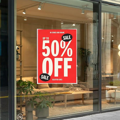 Clear Acrylic Window Sign Holder with 28 Suction Cups, 8.5 x 11 Inches - Wall Mount Advertising Frames for Glass Doors - Perfect for Malls, Offices, Homes, Stores, and Restaurants (6 Pack)