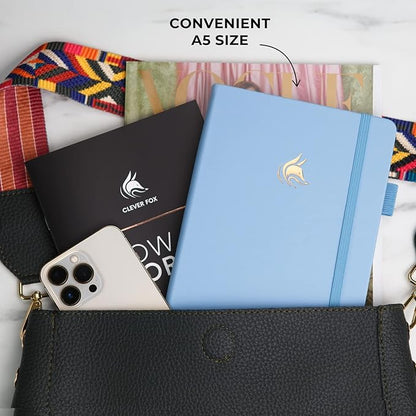 Clever Fox Dated Planner Premium Edition – 2025-2026 Weekly Planner for Planning, Goal Setting & Time Management – Planner Notebook with Habit Tracker & to-do List – A5 Size (Light Blue)