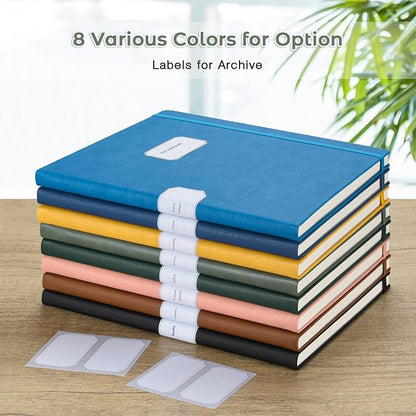 Blank Notebook, Hardcover Sketch Book, 8.5" x 11" Large Blank Journal, No Bleed Thick Paper Sketchbook for Drawing, Unlined Notebook Journal for Women Men, A4 Leather Sketchbook, Lay Flat, Light Green