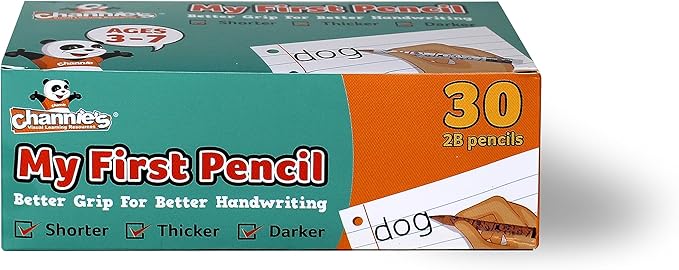 Channie's Extra Thick Pencils for Kids - Ideal for PreK and Kindergarteners Learning Handwriting - Box of 30 Pencils, Perfect for Classroom Prizes and School Supplies - Wooden