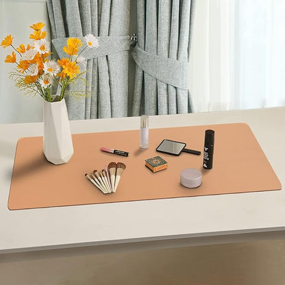 Boutilon Leather Desk Pad 30" x14",Non-Slip Mouse Pad,Office Desk Mat,Waterprooft PU Leather Desk Blotter,Desk Pad Protector,Desk Writing Pad for Home Office Decor (M-Orange Pink)
