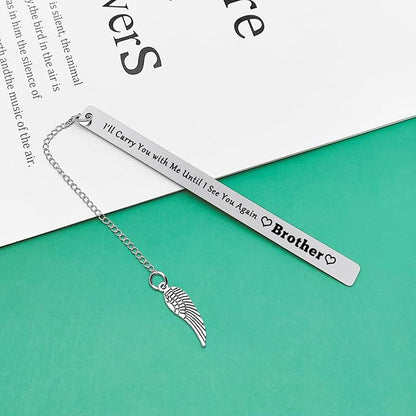 Brother Memorial Bookmark Memorial Gift for Loss of Brother Sympathy Gift for Loss of Brother in Memory of Brother Remembrance Bereavement Gifts for Men Loss of Brother Friends Gifts Book Mark