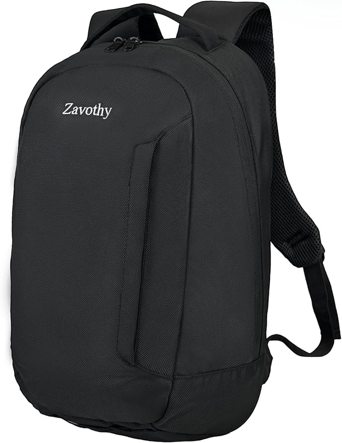 Zavothy Lightweight School Backpack with Laptop Compartment, 15.6 inch Business Computer Backpack Simple Small Backpack for Women Men Water Resistant Casual Daypack Backpack Black