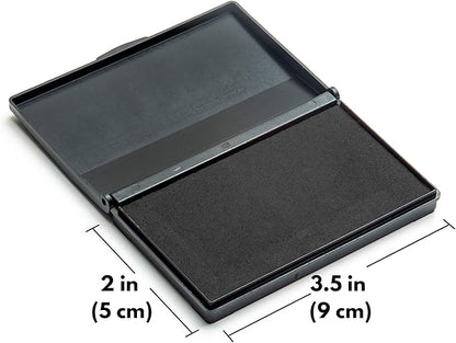 Ink Pad for Rubber Stamps, Stamp Pad for Clear Impression Stamping, Quality Felt Pad Black Ink, Red Ink, Blue Ink (Black, S (2 * 3.5))