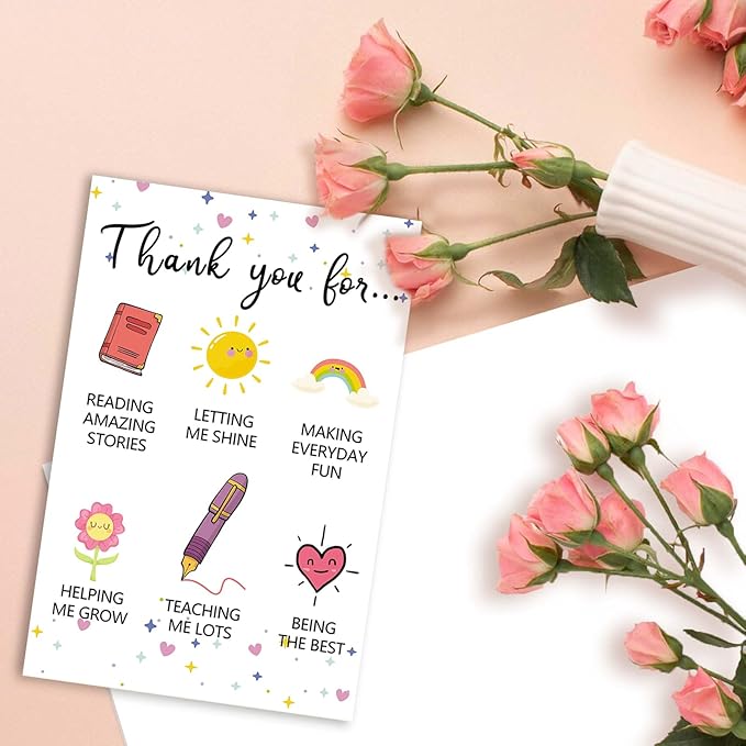 Lovely Thank You Teacher Card, Great Teacher Appreciation Gifts Card from Students, Thank You for Helping Me Grow Card, End of Term Gift