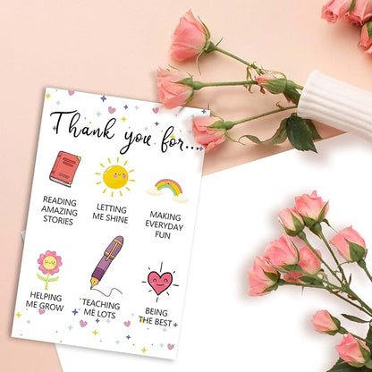 Lovely Thank You Teacher Card, Great Teacher Appreciation Gifts Card from Students, Thank You for Helping Me Grow Card, End of Term Gift