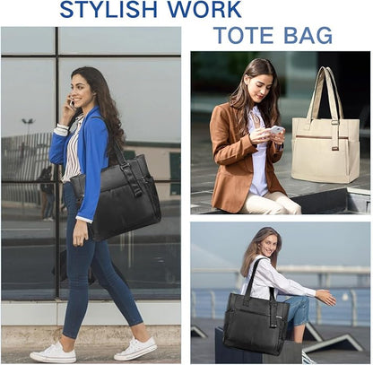 Chase Chic Laptop Bag for Women, Trendy Work Tote Bag Ladies 15.6 inch Computer Bag Fashion Business Handbag for Travel