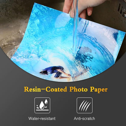 A-SUB Premium Photo Paper Luster 8.5x11 Inch 66lb for Inkjet Printers 50 Sheets, Single Sided