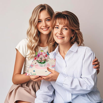 Pop Up Flower Greeting Card - Mothers Day Cards for Mom, Wive and Grandmother - Pop Up Card for Birthdays,Thank Yous,Get Well or Any Occasion