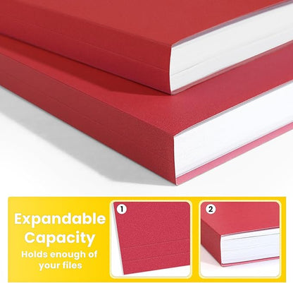 SUNEE File Folders, 30 Pack Manilla Folders 8.5 x 11, Colored File Folders Home Office School Supplies for Documents Files Paper, Red