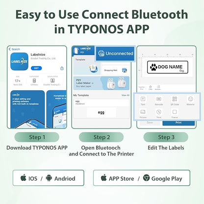 P21 Label Maker Machine with Tape, Bluetooth Label Printer Thermal Mini Label Makers with Built-in Cutter and Multiple Templates, Portable Printers for School, Office, Home Use (Green)