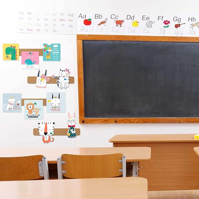 Felt Pin Board Bar Strips Bulletin Board for Bedrooms Offices Home Wall Decoration, Notice Board Self Adhesive Cork Board with 35 Push Pins for Paste Notes, Photos, Schedules