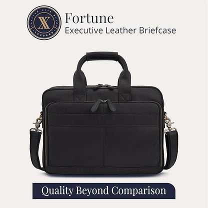 Luxorro Full-Grain Leather Briefcases for Men, Leather Laptop Briefcase For Men, Leather Bag, Leather Computer Bag For Men